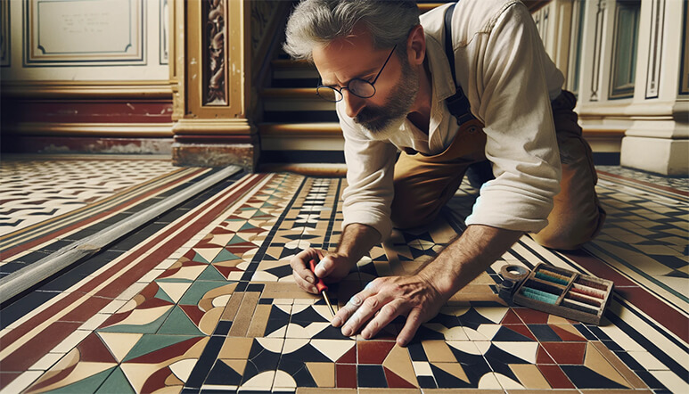 Victorian Floor Tile Renovation & Repair Services