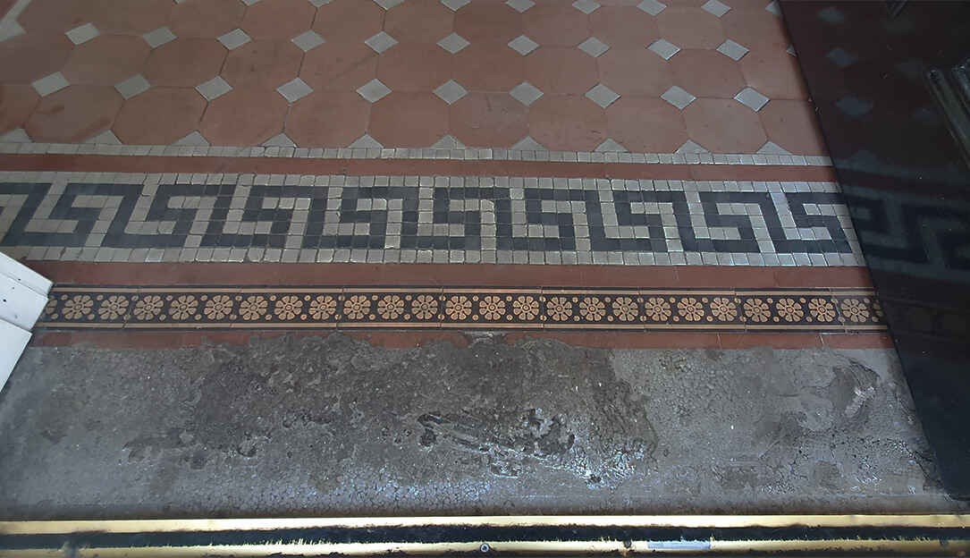 colour restoration of victorian floor tiles