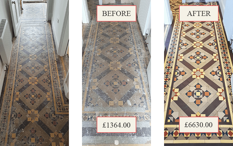 Victorian Geometric Floor Tile Restoration